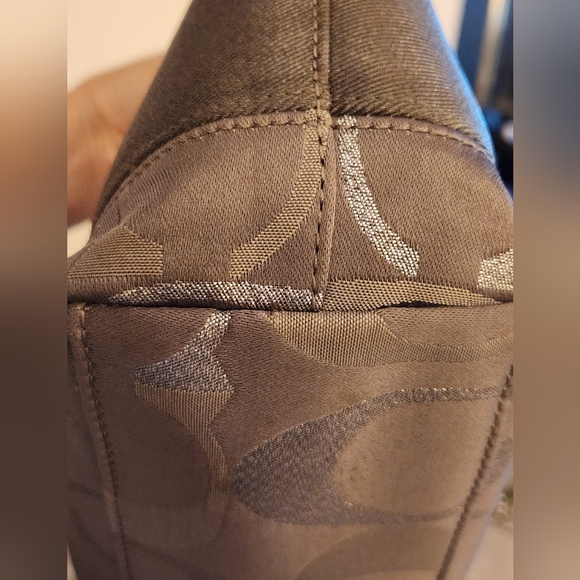 Coach Signature Stripe Metallic Logo Handbag Tote G1276 F20429 - Picture 9 of 16